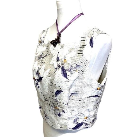 Anthropologie Eva Franco Iris Flower Crop Blouse - Picture 3 of 5